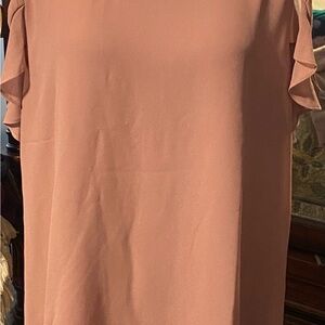 Q&A Ruffle Sleeve Women's Top in Dusty Rose, Size XL